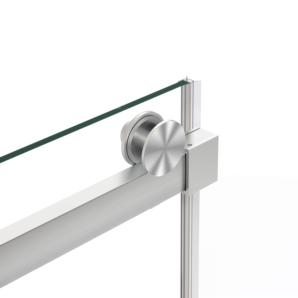 Alise 56" - 60" sliding shower door wth Brushed Nickel hardware (soft-close)