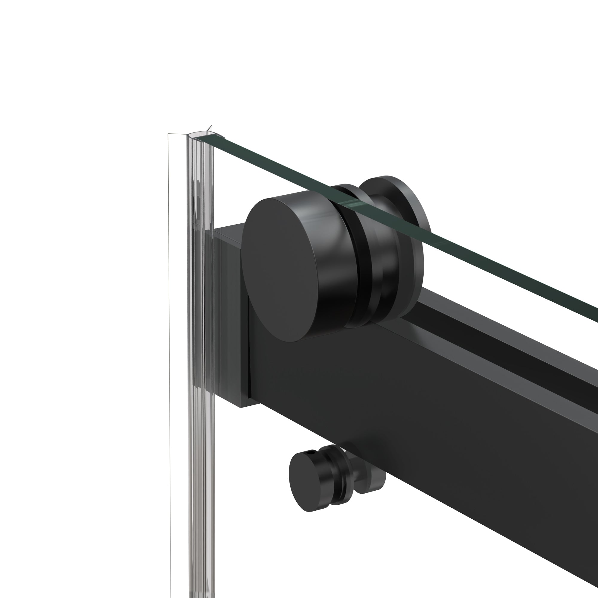 Catey 56" - 60" bypass shower door wth Matte Black hardware (soft-close)