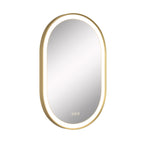 Ellie 22" x 32" pill front lit LED mirror with Brushed Gold frame