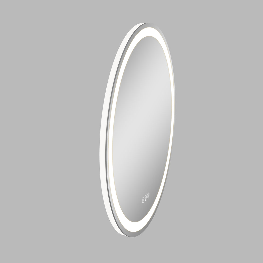 Lucia 28" round front and back lit LED mirror with acrylic boarder