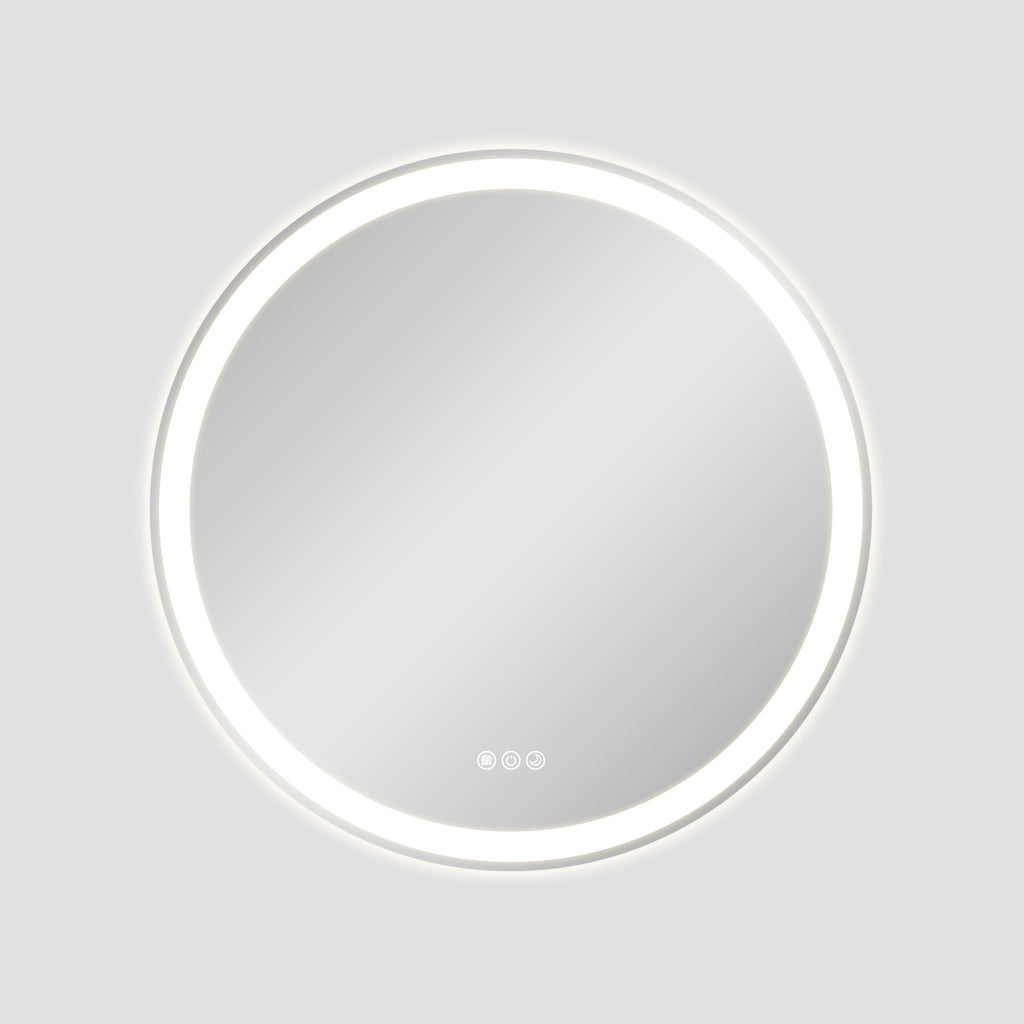 Lucia 28" round front and back lit LED mirror with acrylic boarder
