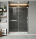 Alise 56" - 60" sliding shower door wth Brushed Nickel hardware (soft-close)