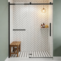 Alise 56" - 60" sliding shower door wth Matte Black hardware (soft-close)